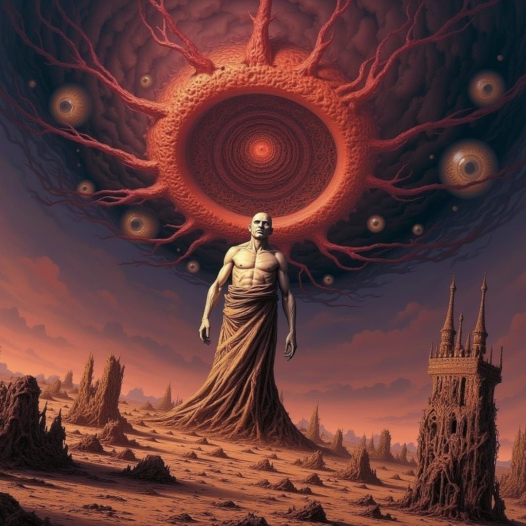 <lora:Divine Threat:1.0> a deity indifferent to people craps on the planet