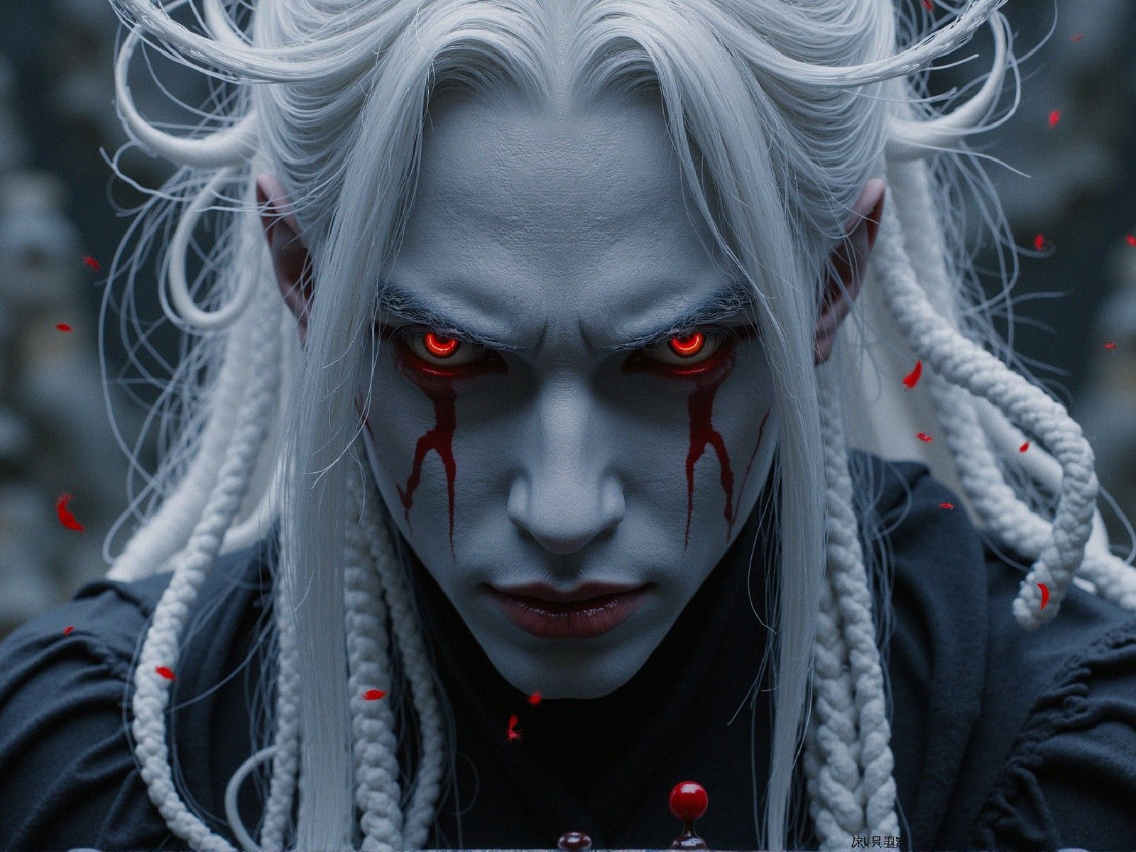 Valentines curse: a truly heartbroken once kind now completely corrupted man consumed by hatred stands in the rain while holding a wilted gh... - Start Image 2