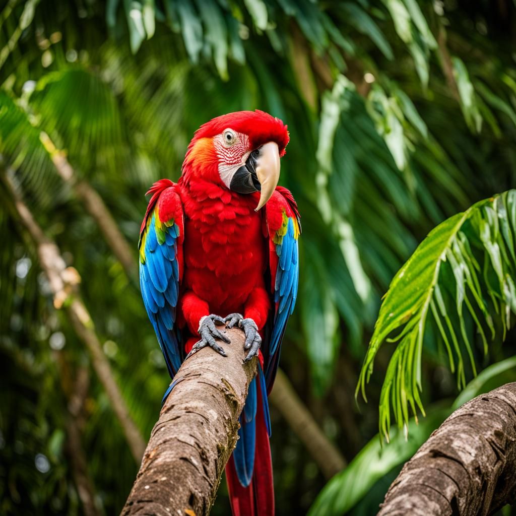 red macaw in Brazil