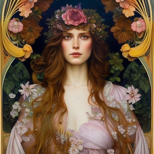 Pre-Raphaelite Goddess of Light - AI Generated Artwork - NightCafe Creator