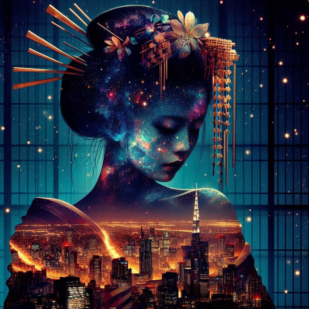 Double exposure Geisha
