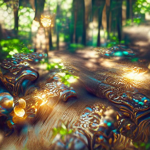 Shimmering ornate sunlit summer woods [8K 3D 8k resolution d...
