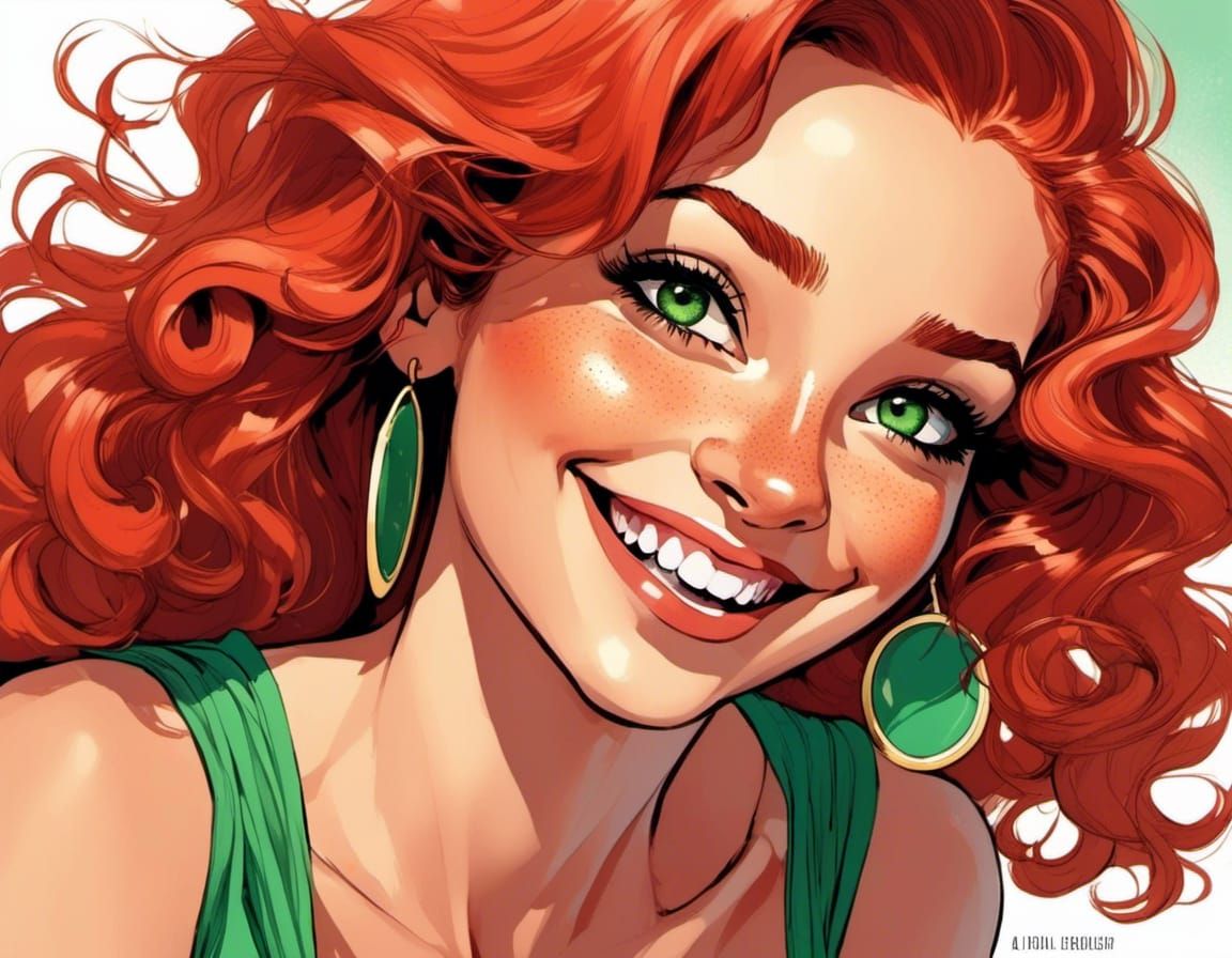 laughing green eyes <lora:Elven Lacquer:1.0>