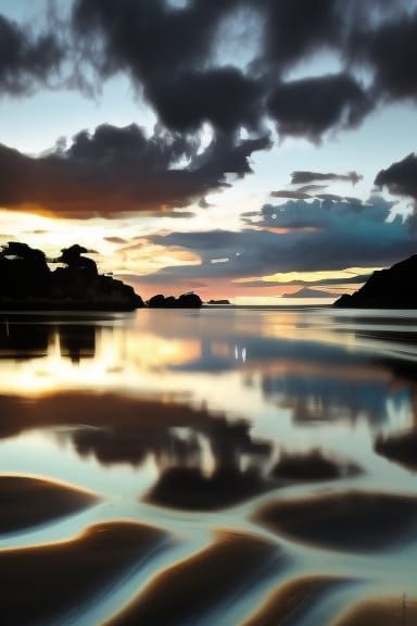 reflection on a receding tide