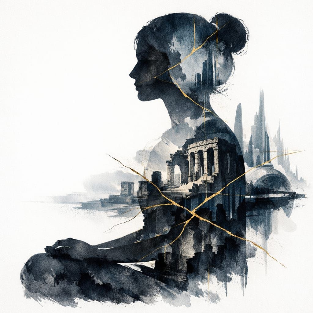 Double exposure portrait