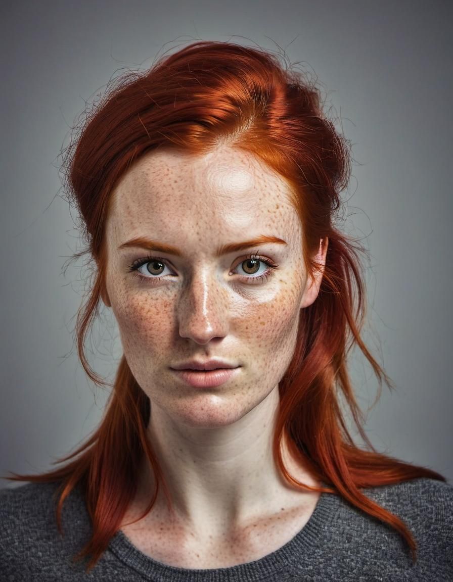 Freckled Redhair Woman - AI Generated Artwork - NightCafe Creator