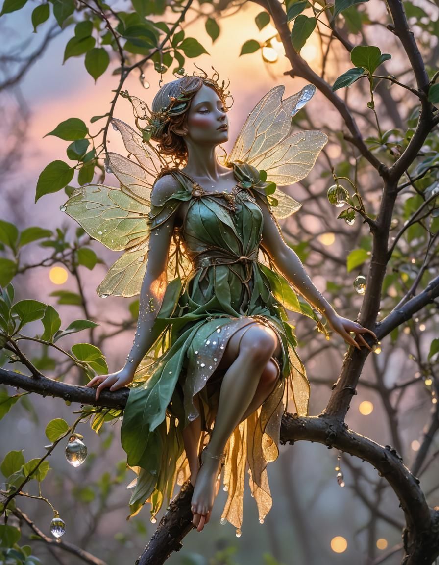 a fairy on a branch