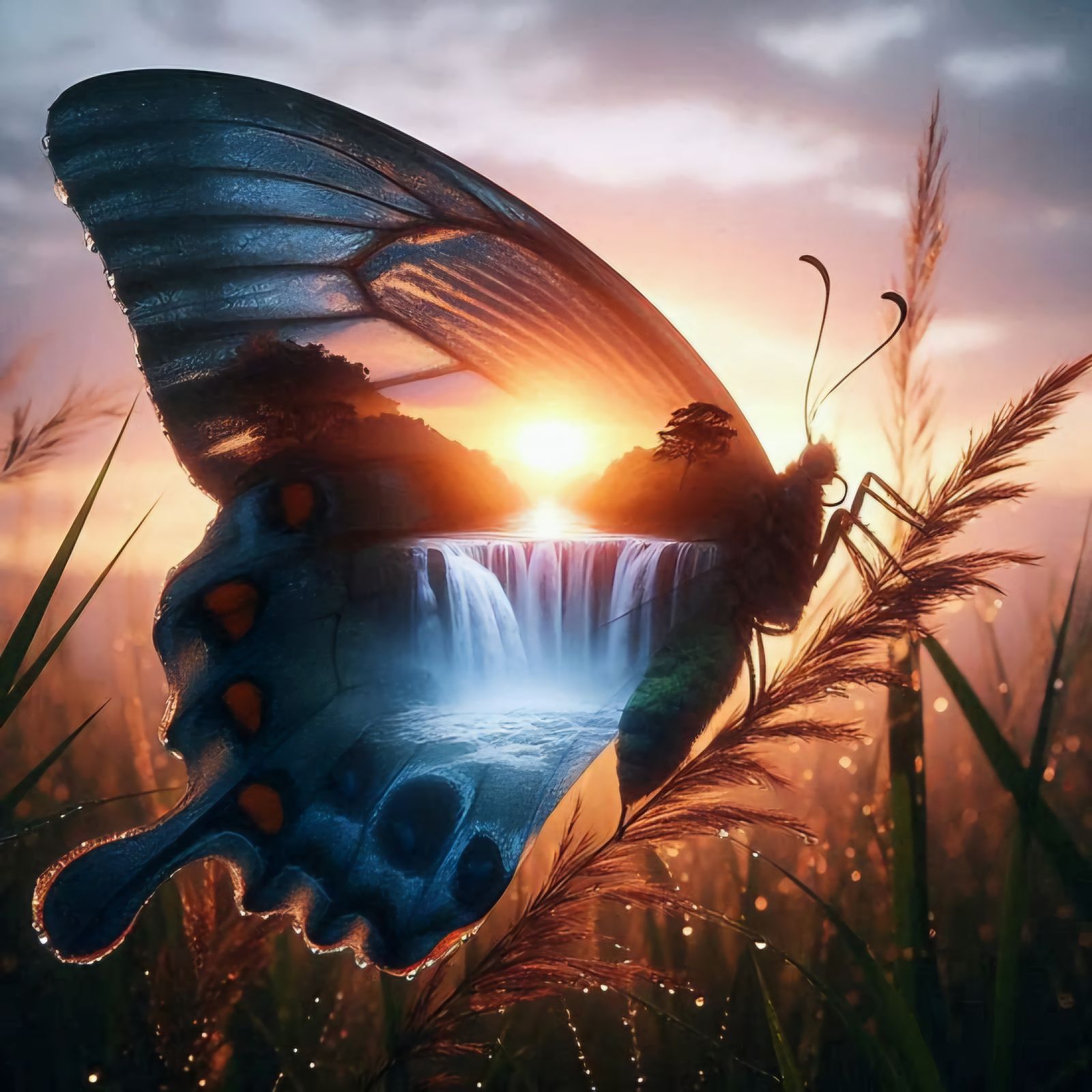 Double exposure butterfly