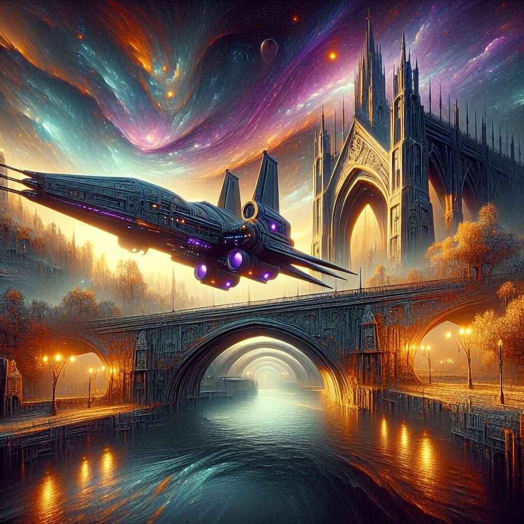 Spaceship in the city