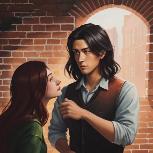 Falling in Love, gouache painting