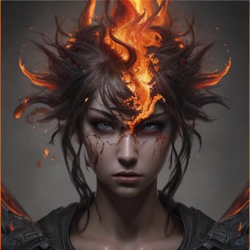 The Girl With Fire In Her Hair - AI Generated Artwork - NightCafe Creator