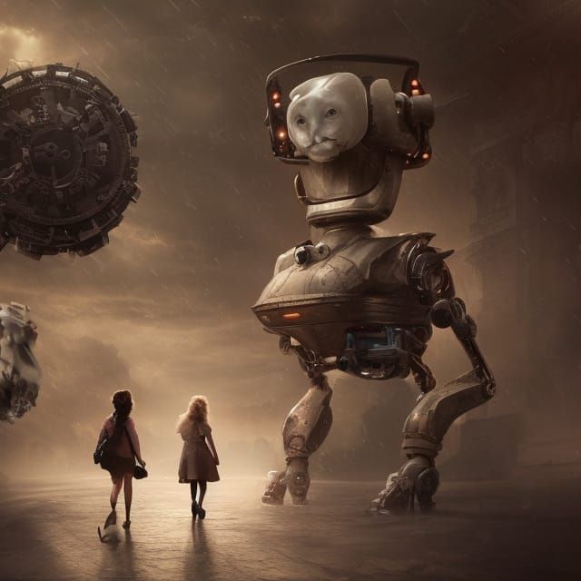 Once robots and human beings lived together in peace 1