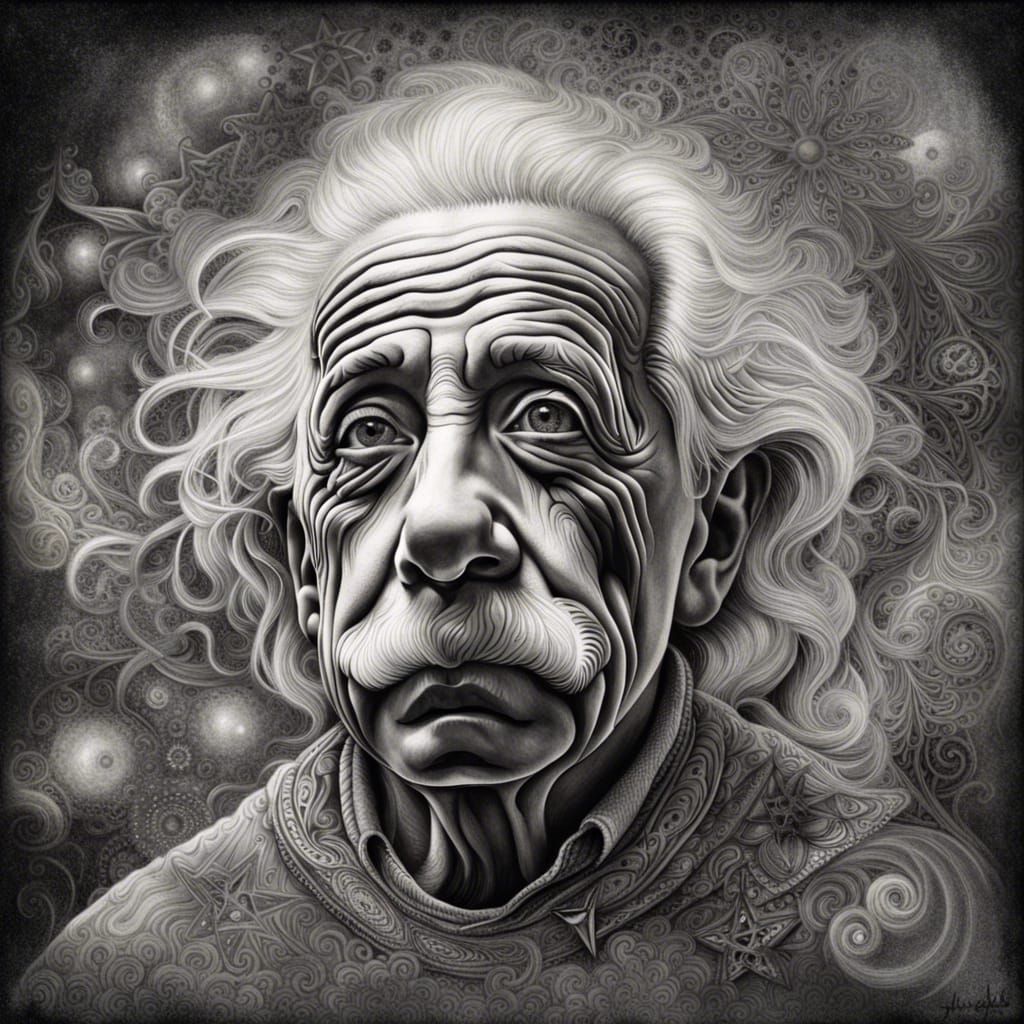 Albert Einstein with the Universe on his Mind