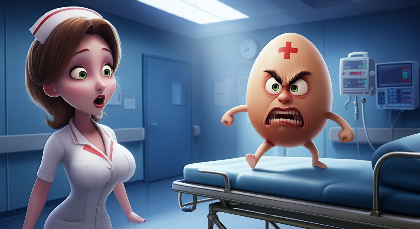 Angry Egg raids the Hospital