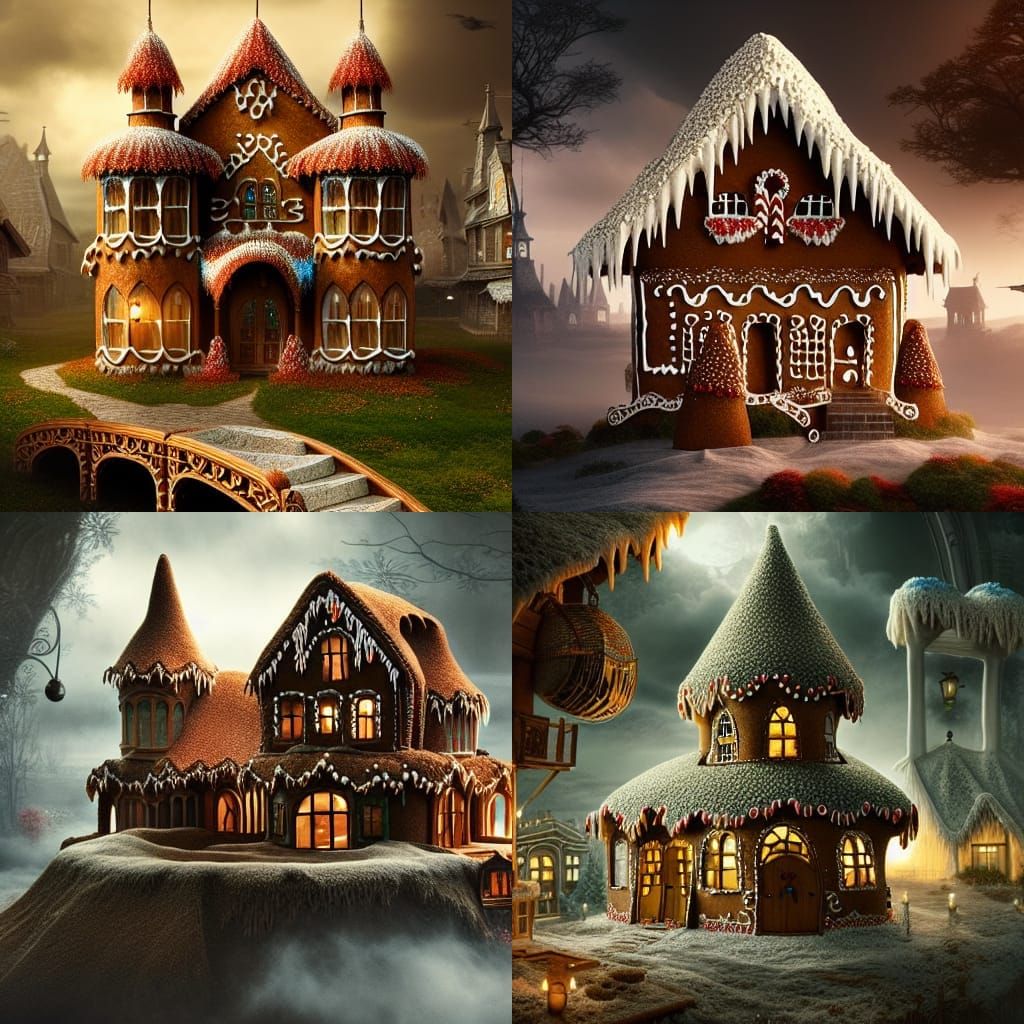 Gingerbread house Epic cinematic brilliant stunning intricat...