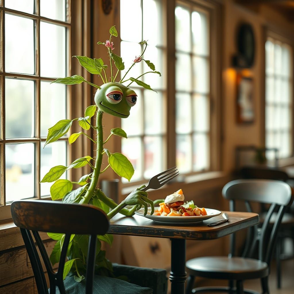 Muppet plant out for breakfast  by @ArtByAj