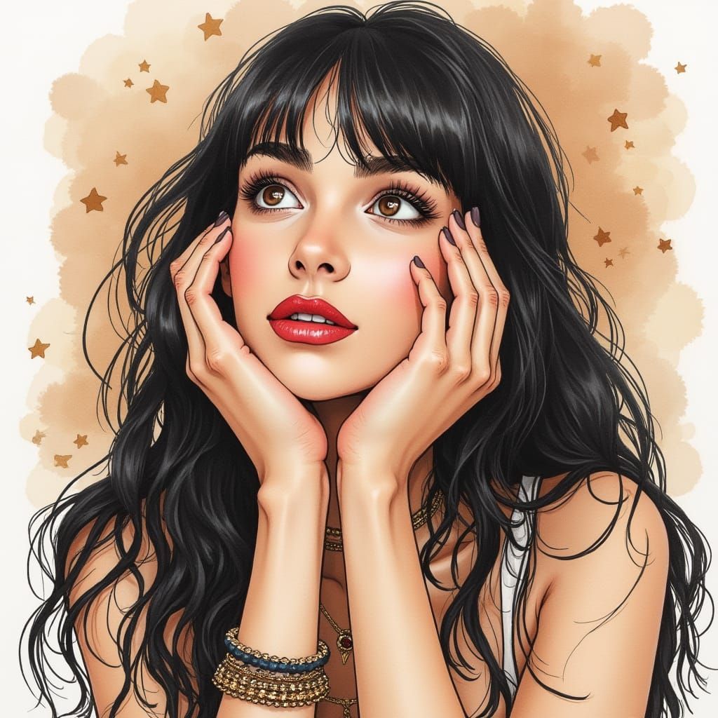 Bohemian style portrait of a woman