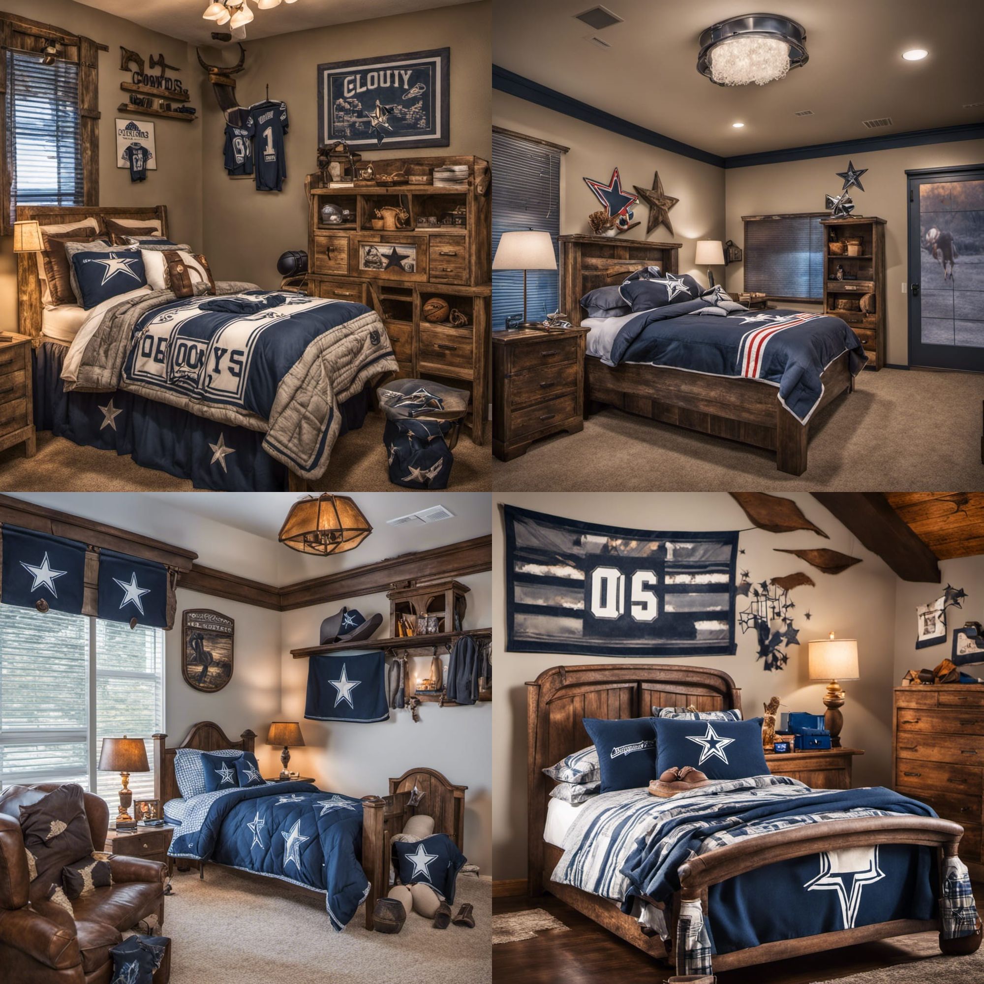 A Cowboys Dream Bedroom AI Generated Artwork NightCafe Creator   JD7zK4OYMg3M27ldCSvp  Grid 