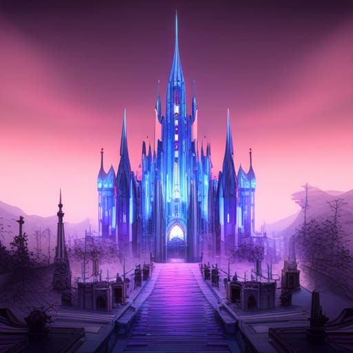 Psychedelic fantasy castle 8k resolution concept art SDXL