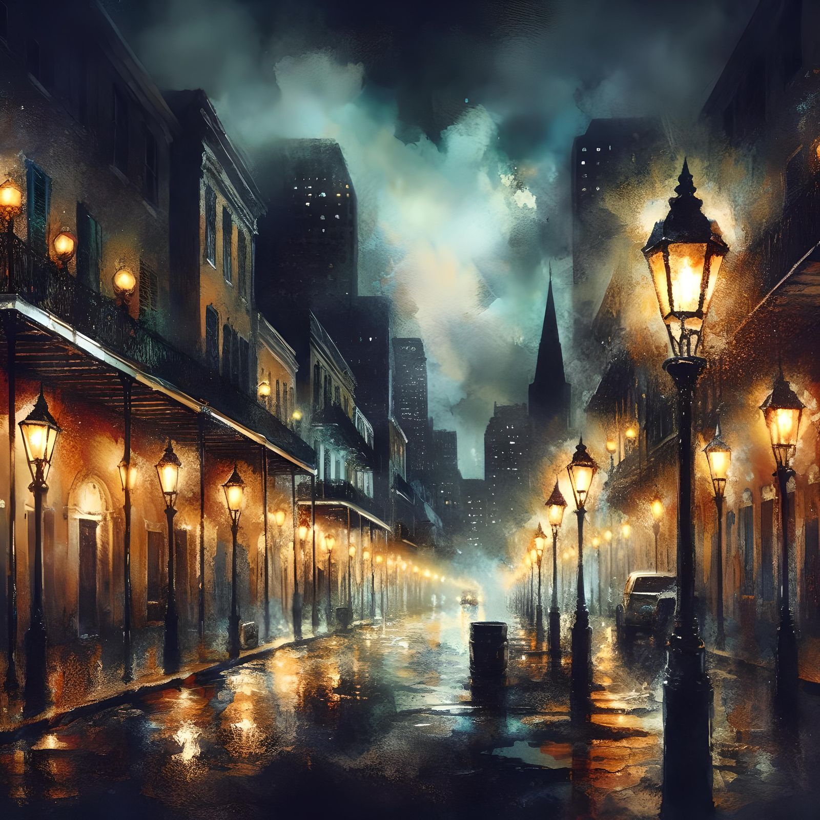 Gas Lights in the French Quarter