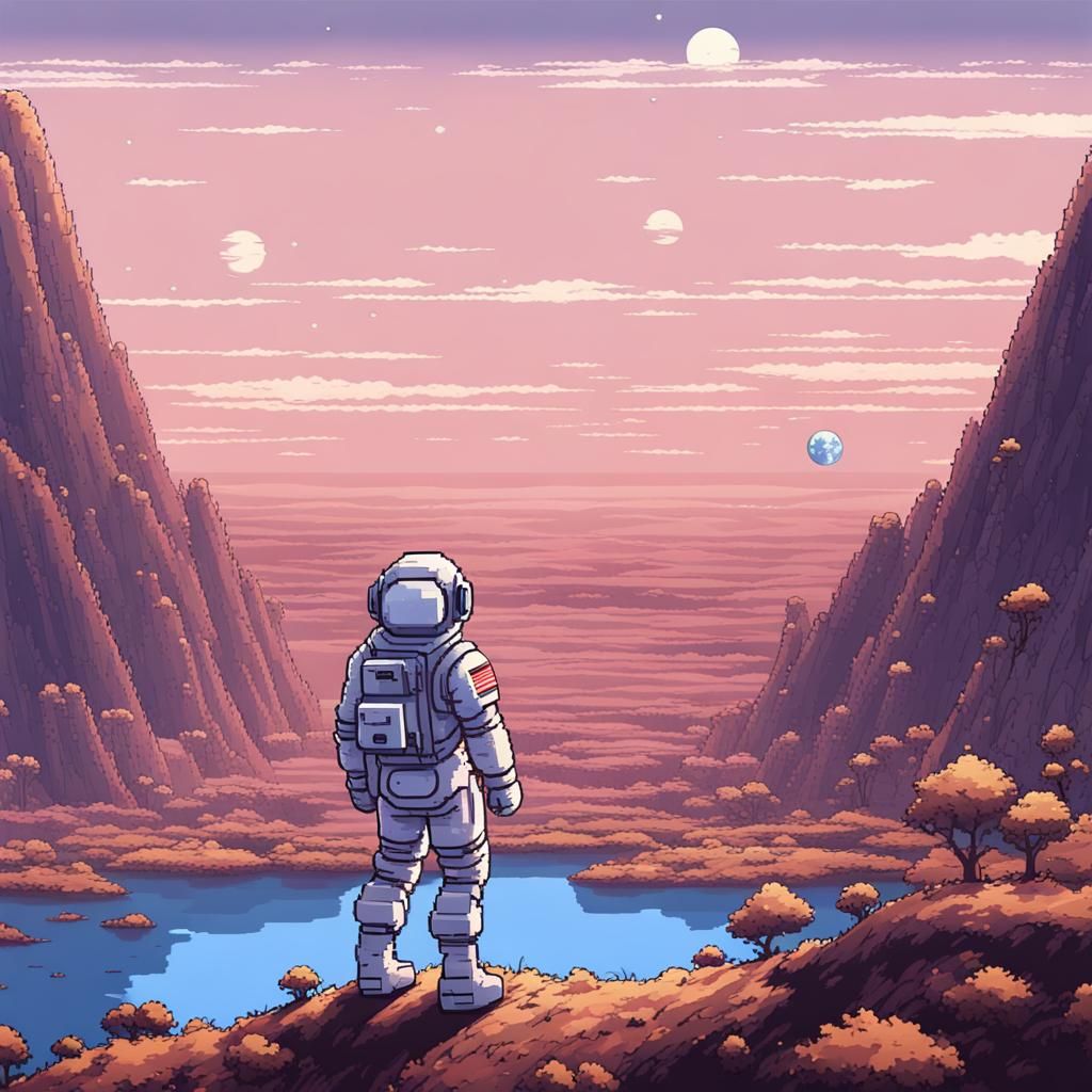 Astronaut, earth landscape - AI Generated Artwork - NightCafe Creator