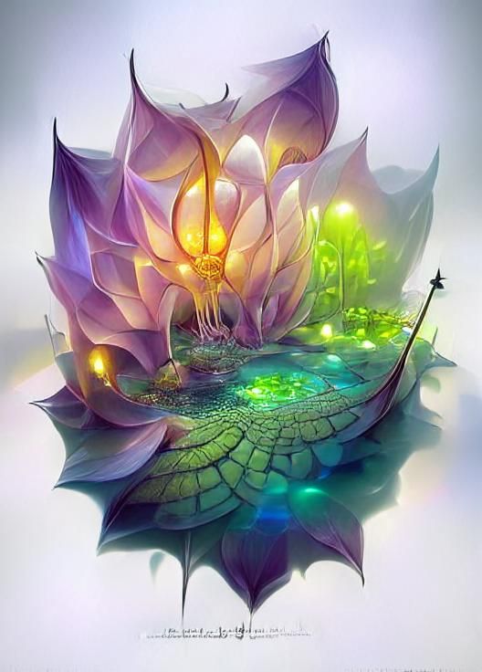 Glowing Lotus in Astral Fantasy World