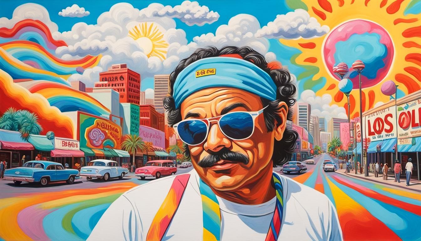 CHEECH MARIN, WEARING SUNGLASSES, WHITE TEE SHIRT , HEAD BAN...