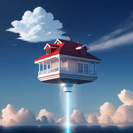 Floating House - AI Generated Artwork - NightCafe Creator