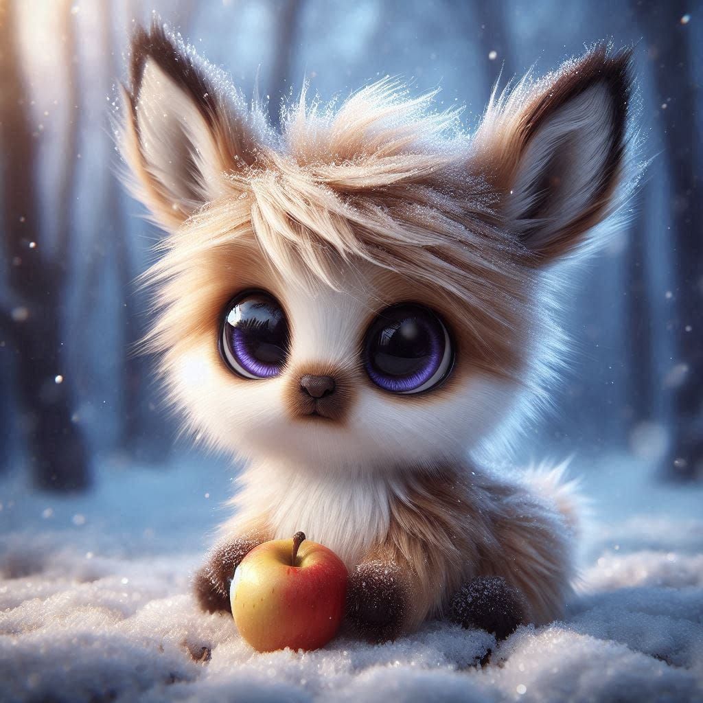 Donkey-bunny with an apple