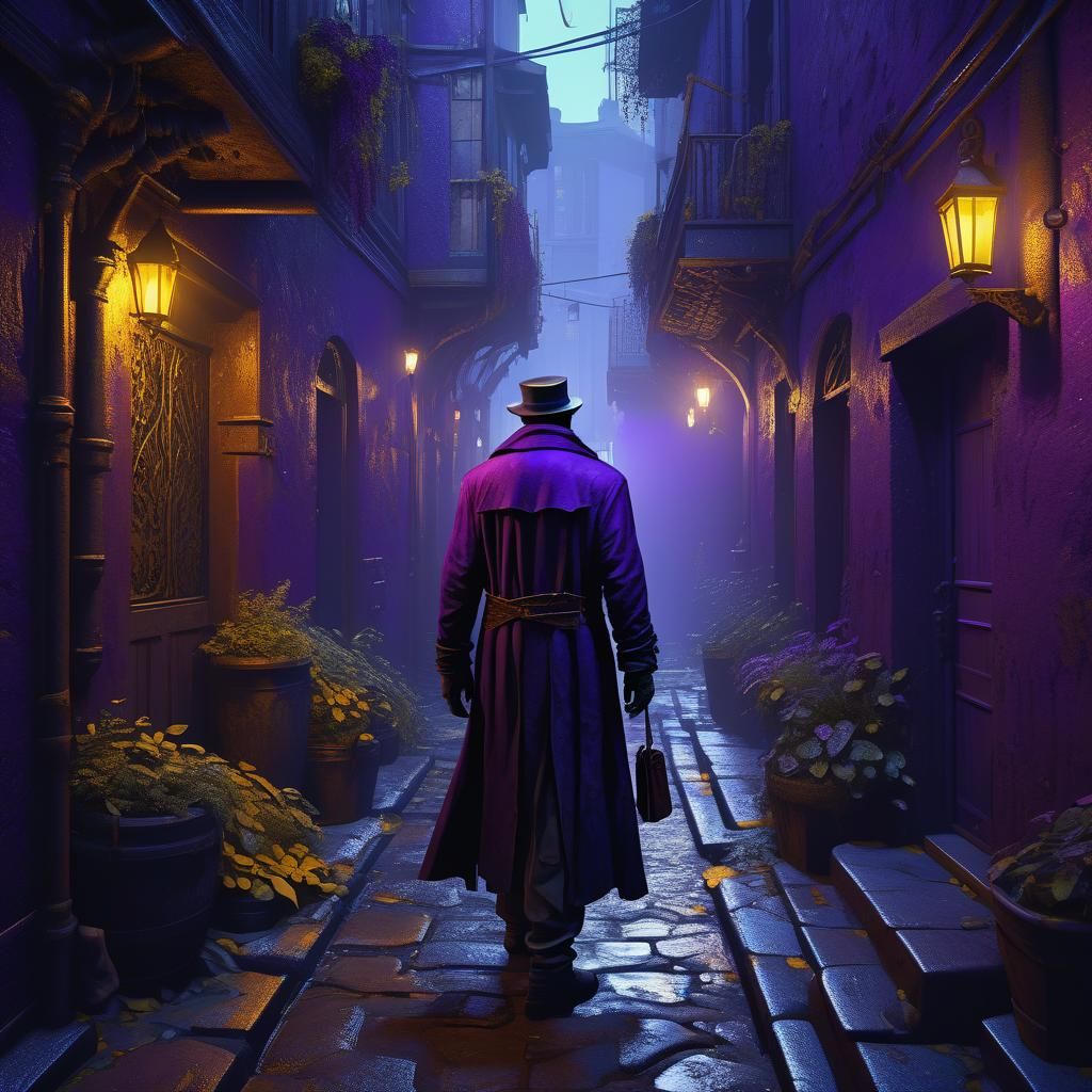 A mysterious looking  man of mystery in a dimly lit alley 8k resolution concept art a masterpiece, ...  by @Fredericco