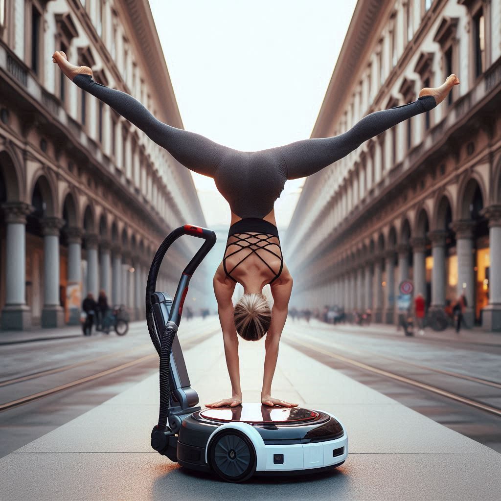 Handstand on a vacuum cleaner