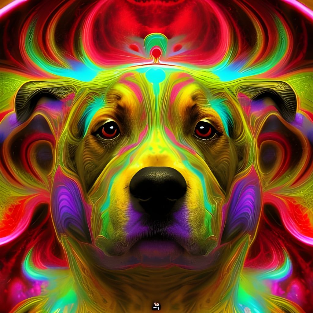 psychedelic fractal of a dog