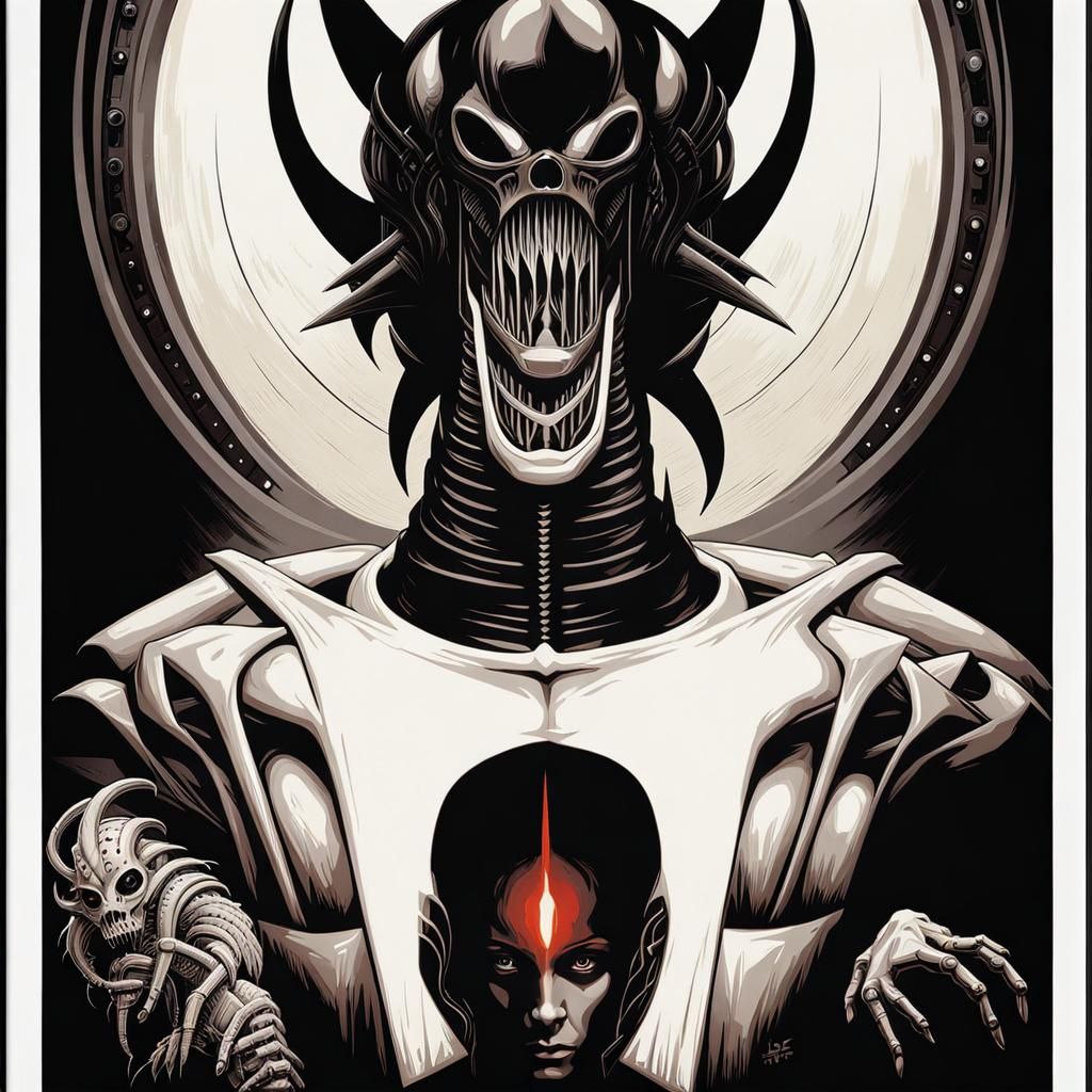 Alien [Giallo Grindhouse Screen-Print Poster SDXL]