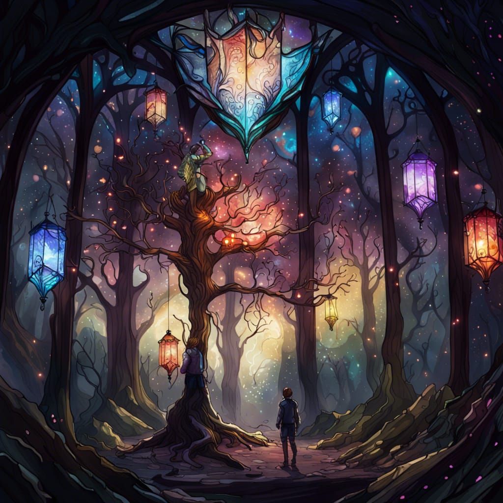 Stained glass lantern nebula AI Generated Artwork NightCafe Creator