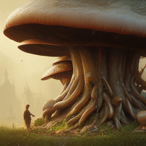 biggest mushroom competition statue by Greg Rutkowski intric...
