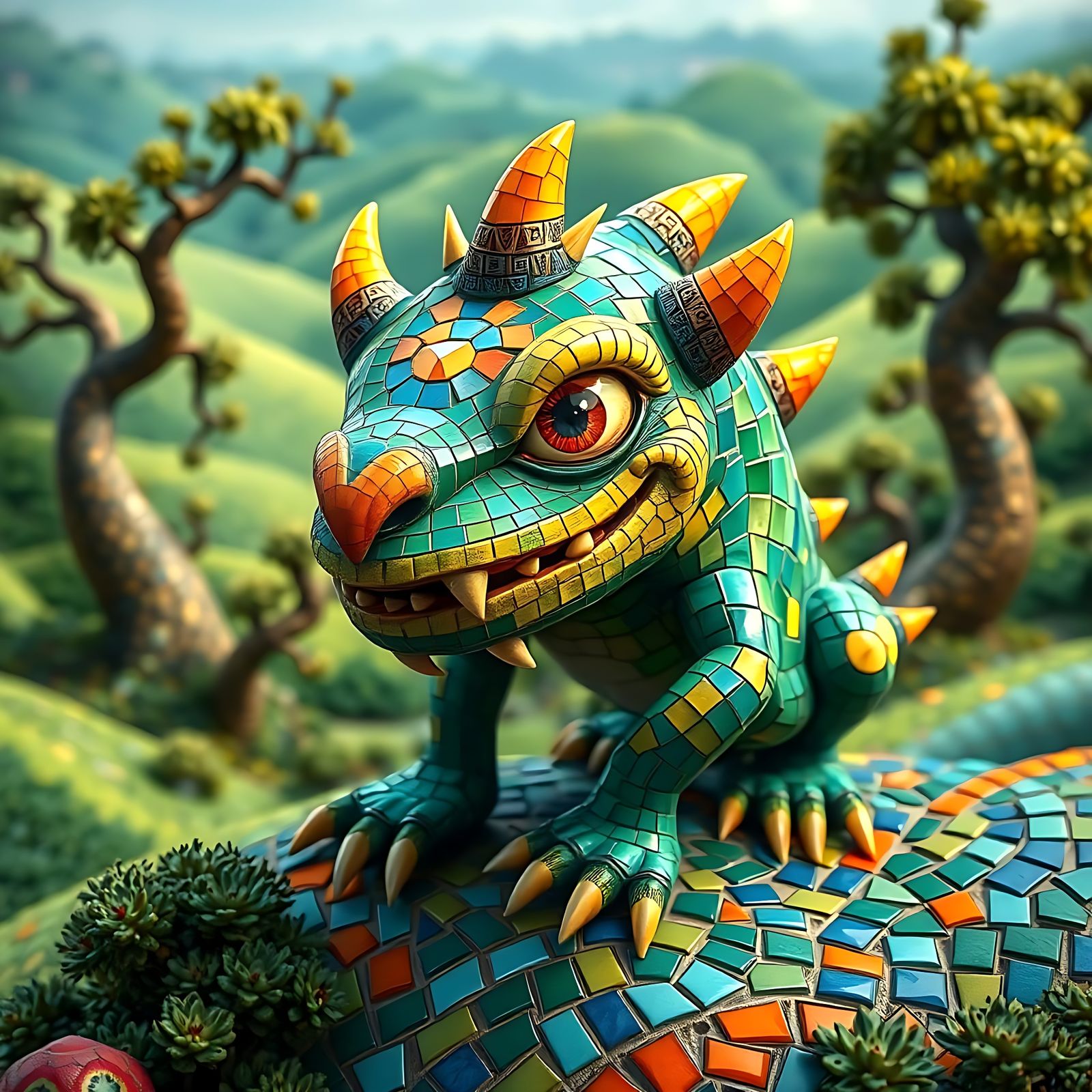 The Squaresaurus  by @SmartArtz