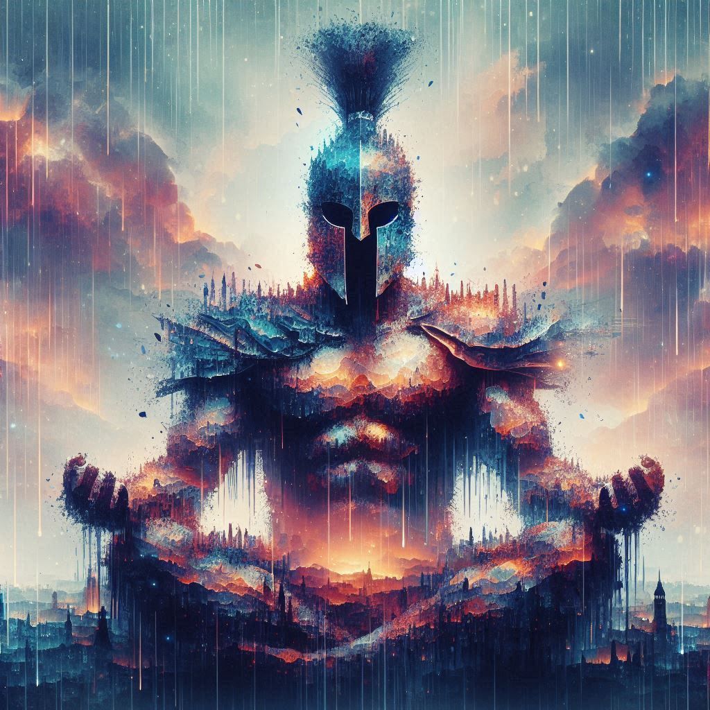 double exposure beautiful fantasy DALL-E 3 portrait landscape..