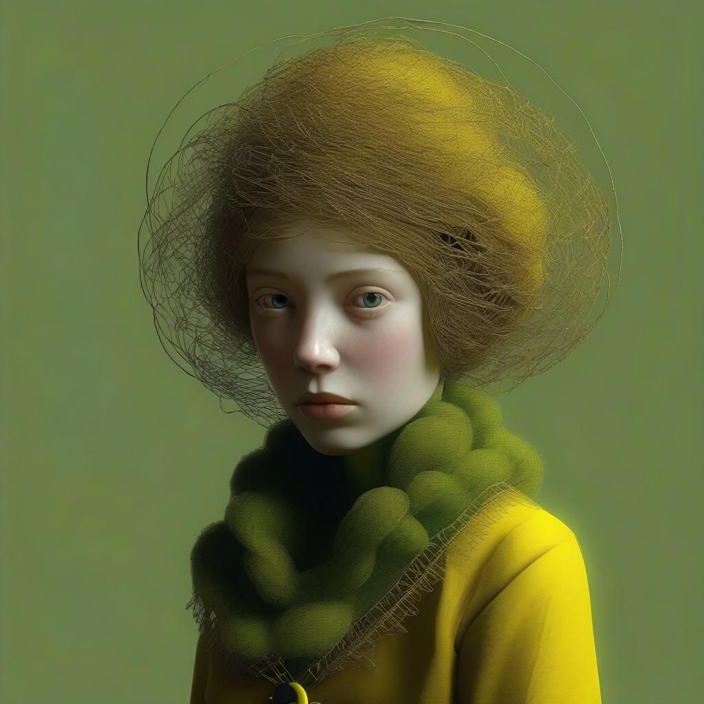 Yellow and green portrait.