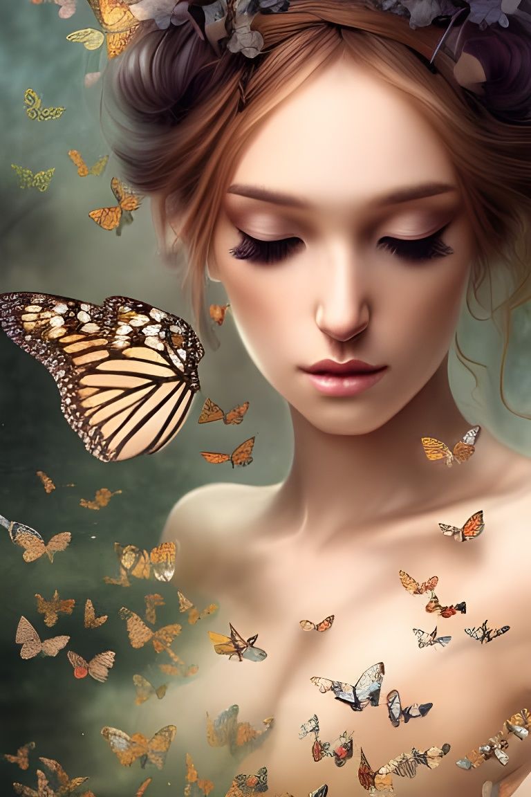 Goddess Dissolving: A Hyperrealistic Digital Illustration