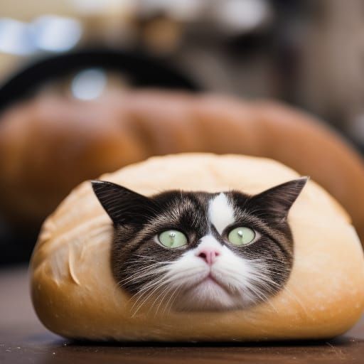 Bread on cats head best sale