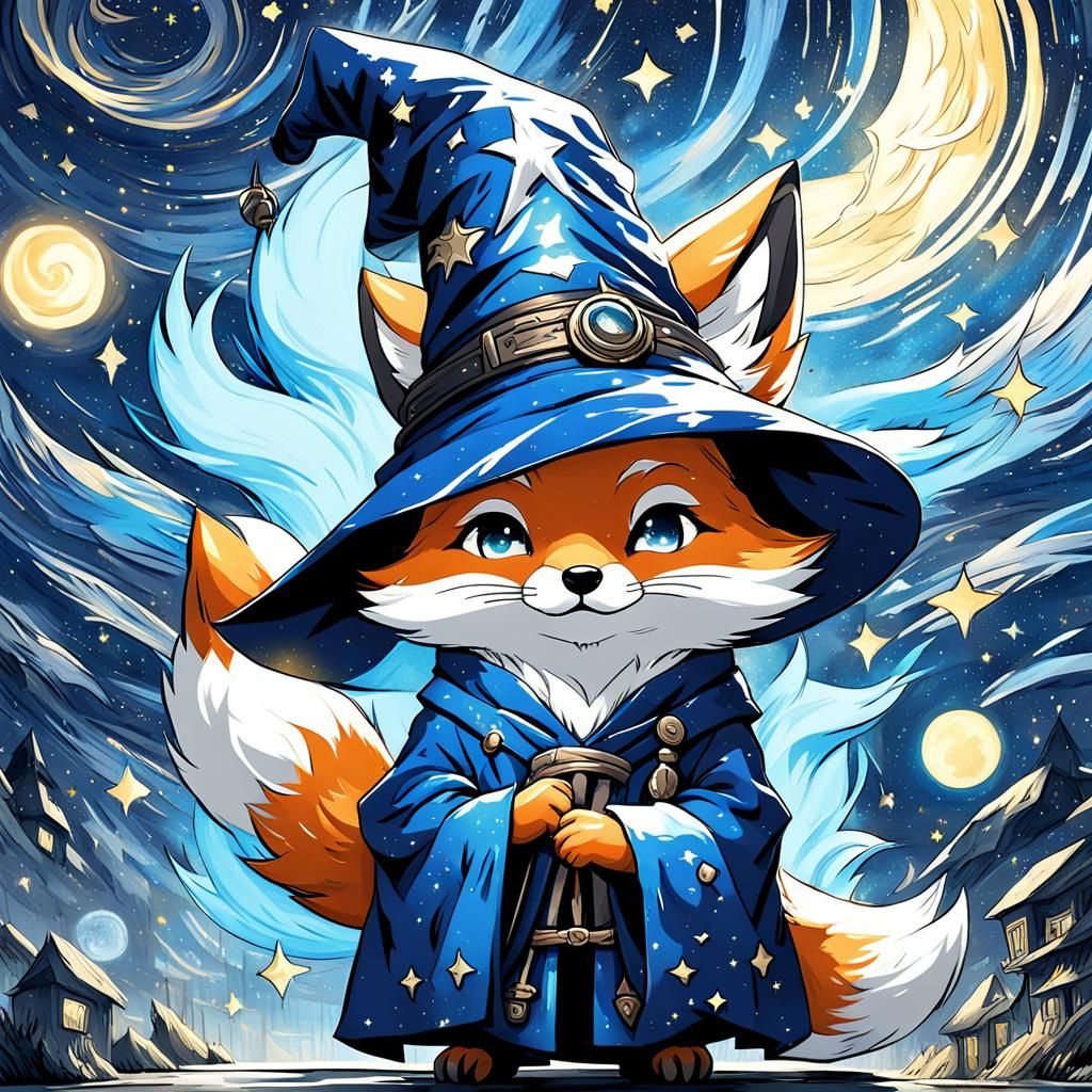 Tiny Fox Wizard - AI Generated Artwork - NightCafe Creator
