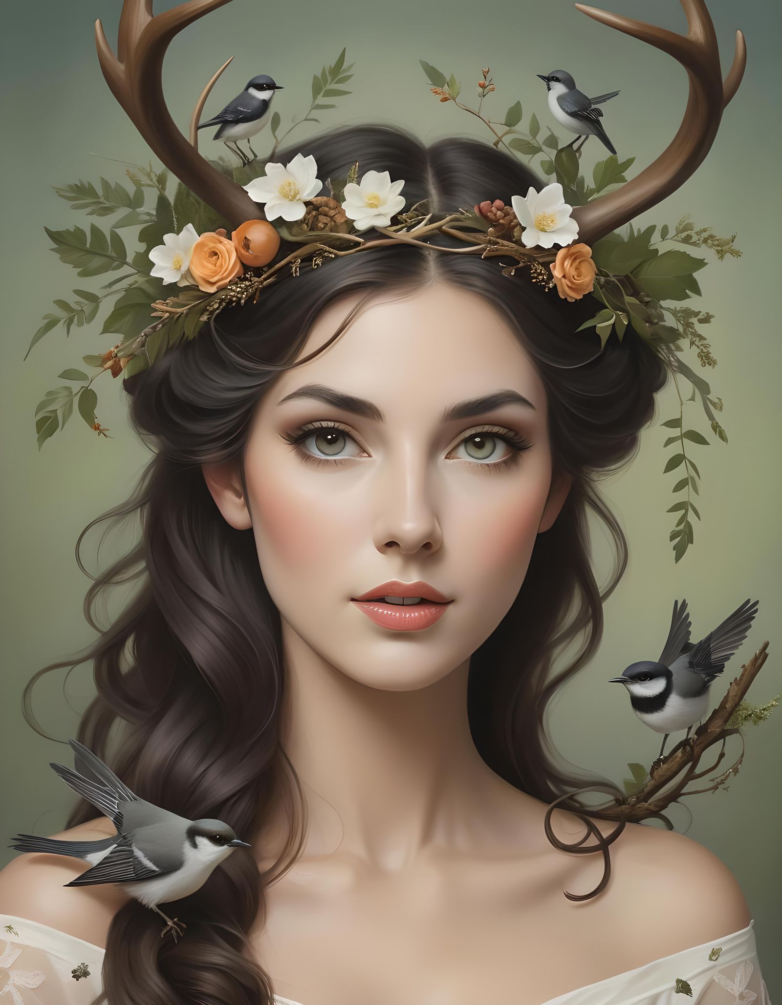 Antlered Nature Goddess  by @Mallory Reese