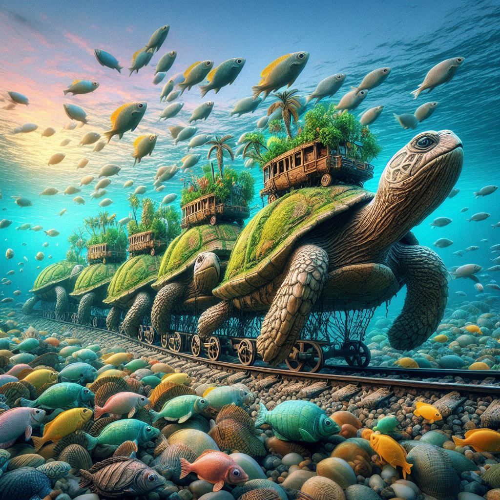 Fantasy sea turtles train