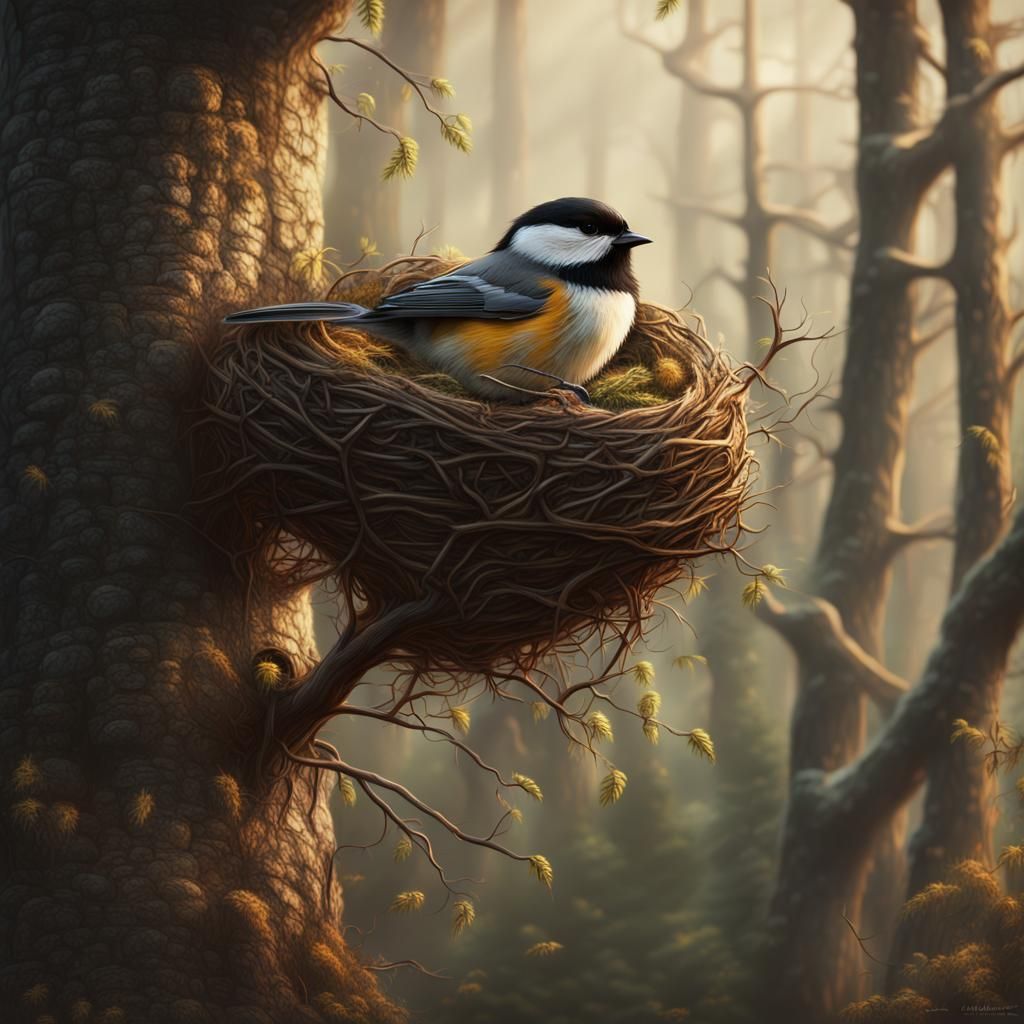 Chickadee nests  by @Gouty