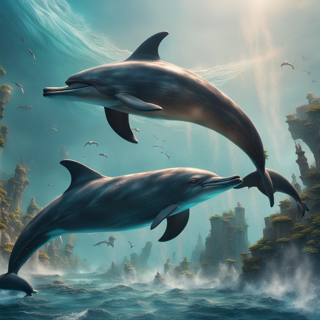 Dolphins - AI Generated Artwork - NightCafe Creator