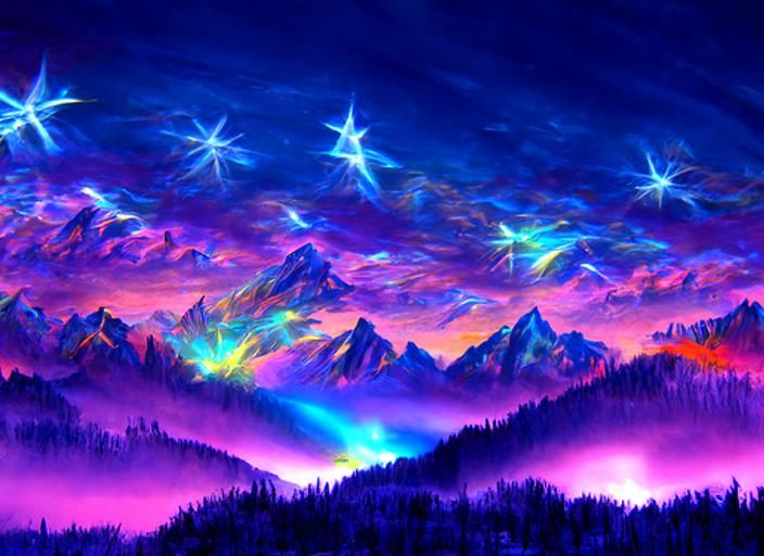 crystal blue nighttime sky