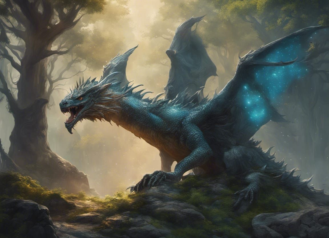 Blue Dragon - AI Generated Artwork - NightCafe Creator