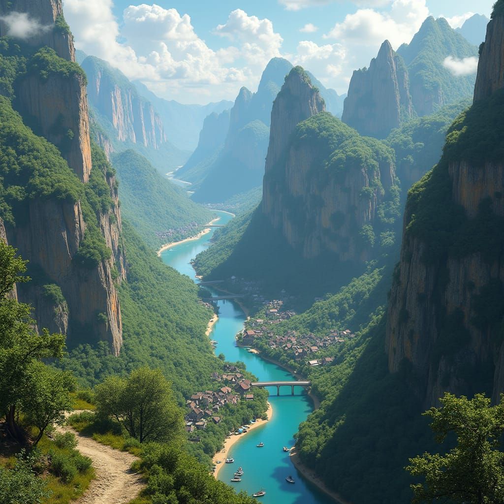 depuis le sommet d'une colline, une vue panoramique de la co...