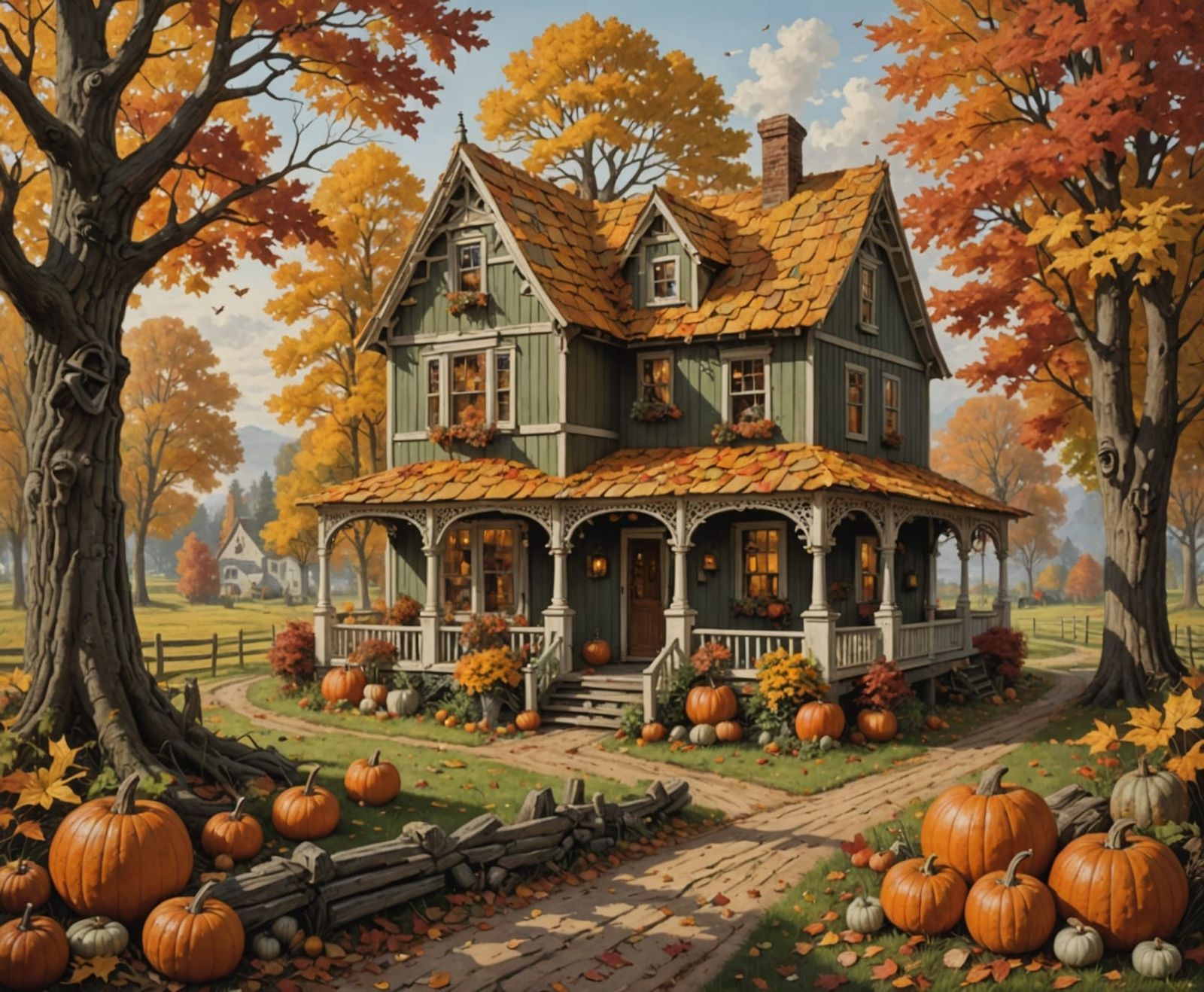 An Autumn Cottagecore Scene  by @Jeanine Smith