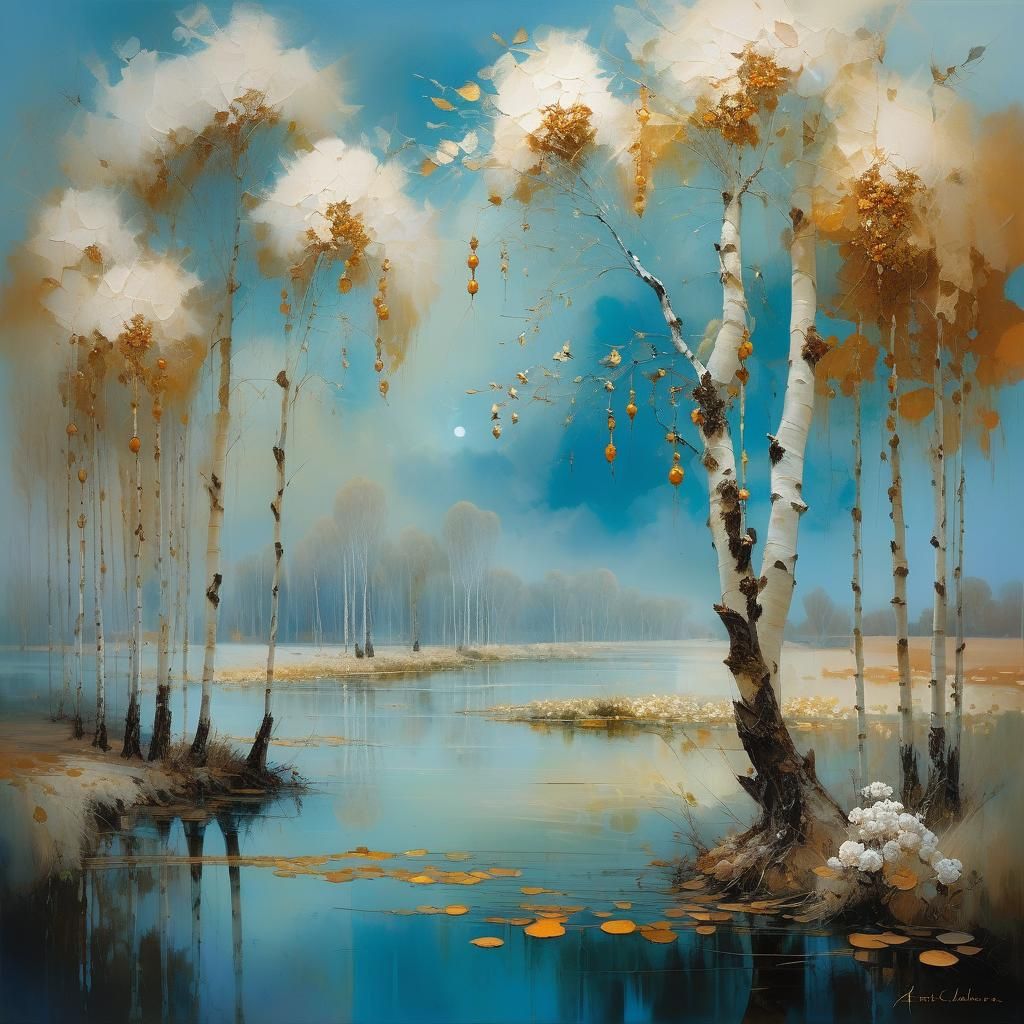under a sky veiled in mother-of-pearl, the poplars turn ocher, the leaves waltz their last dance   by @Mapont